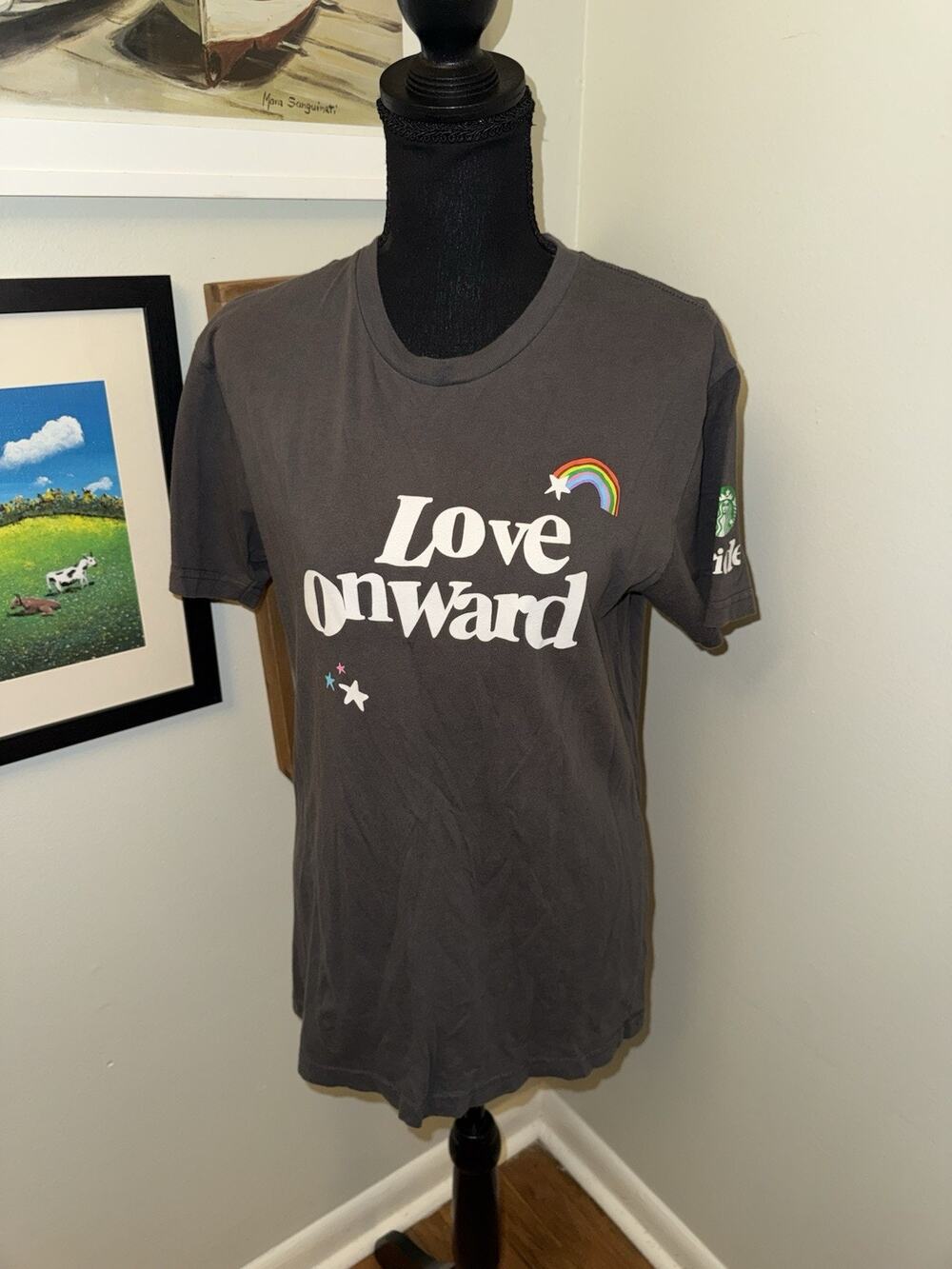 Starbucks Pride Love Onward Graphic T-Shirt Tee Mens Womens Unisex Medium